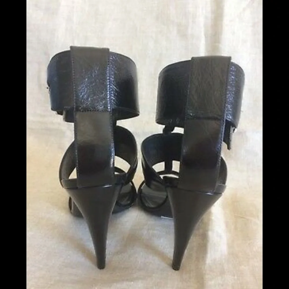 Saint Laurent Sandals Studded Ankle Cuff Fetish 8 New w Box - Picture 6 of 8